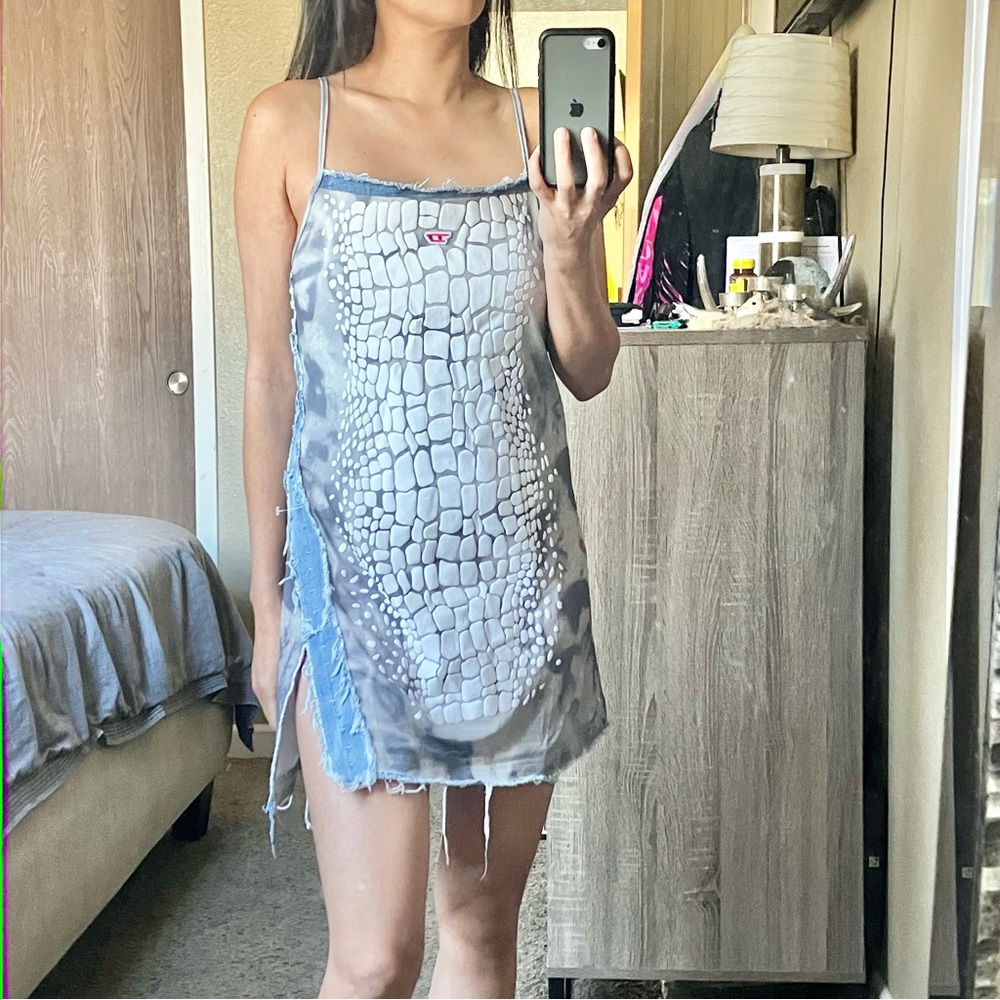 NWOT Diesel D-Hople minidress with puff alligator print